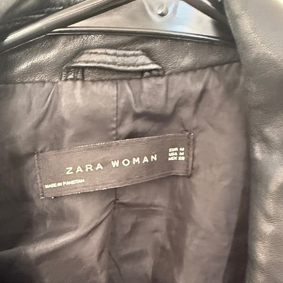 Zara Black Faux Leather Moto Jacket - Picture 3 of 8
